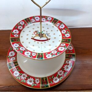 Charlton Hall Holiday Two Tier Cake Server in Original Box